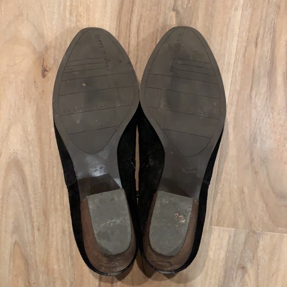 Franco Sarto western style low heel suede booties with buckle - Picture 7 of 8